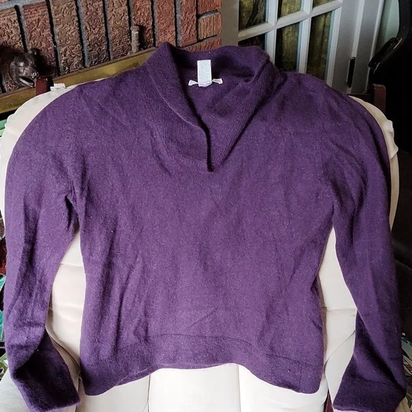 Sarah Spenser Angora and lambswool split neck collared sweater size L - Picture 6 of 8